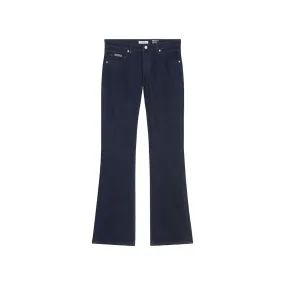 Denim Trousers, Mid Waist, Fla