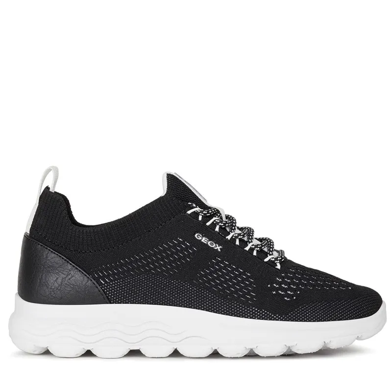 GEOX Damen Spherica Gestrickte Sneaker Schwarz