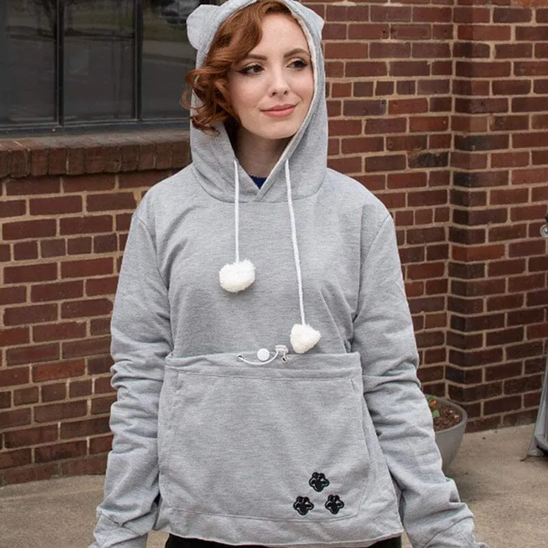 Heidi-Mode | Knusse Pet Pocket Hoodie Voor Vrouwen