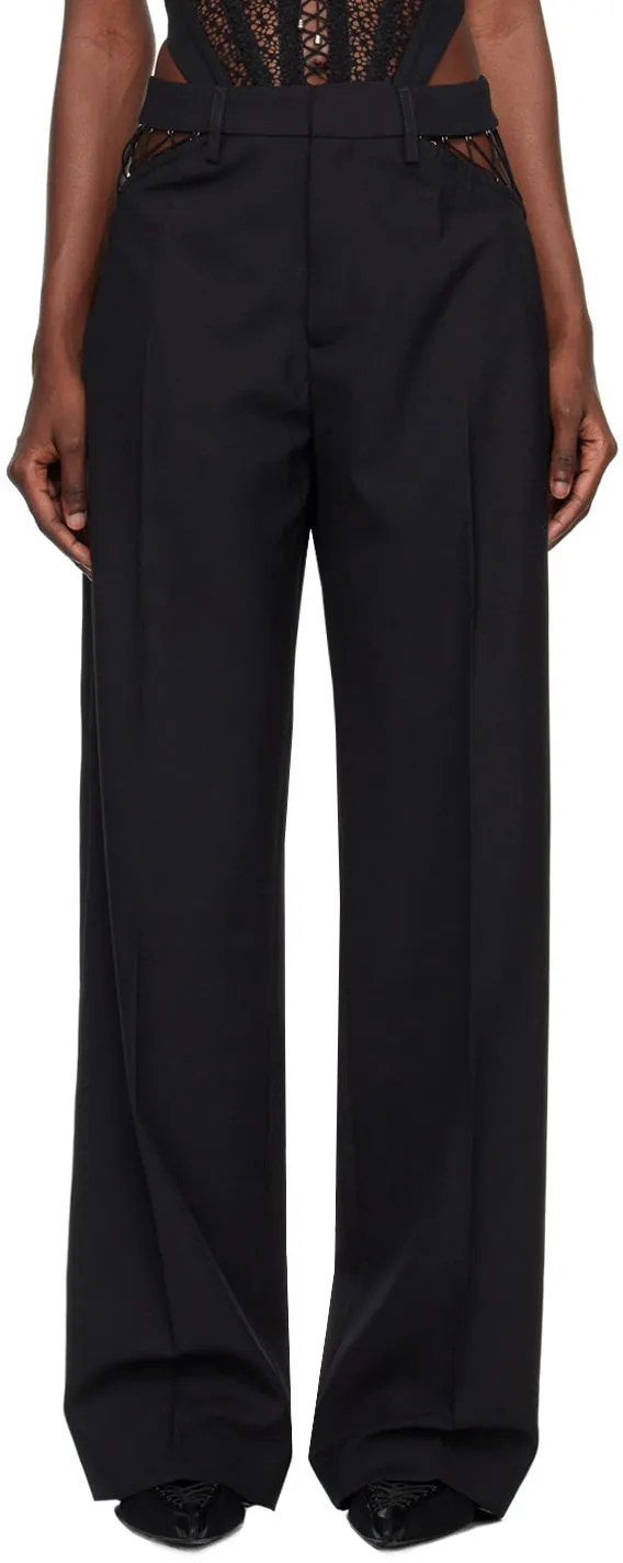 Hose Dion Lee Picot Detail High-Waisted Trousers C2151P23