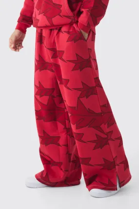 Jogginghose mit weitem Bein und Sternen-Print
