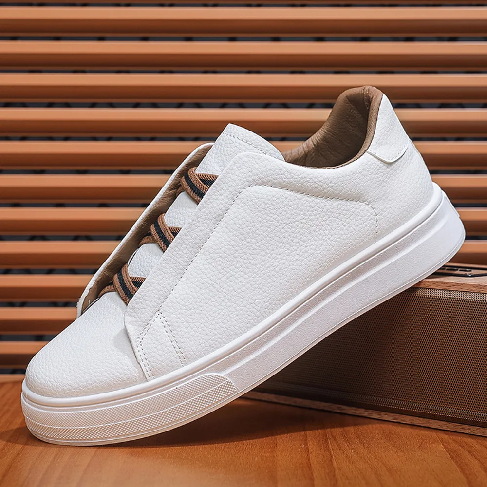 Klassische Leder-Freizeitschuhe Männer Herren Designer-Trainer weiß schwarzbrauner Plattform Outdoor Sportsneaker Trainer 39-44