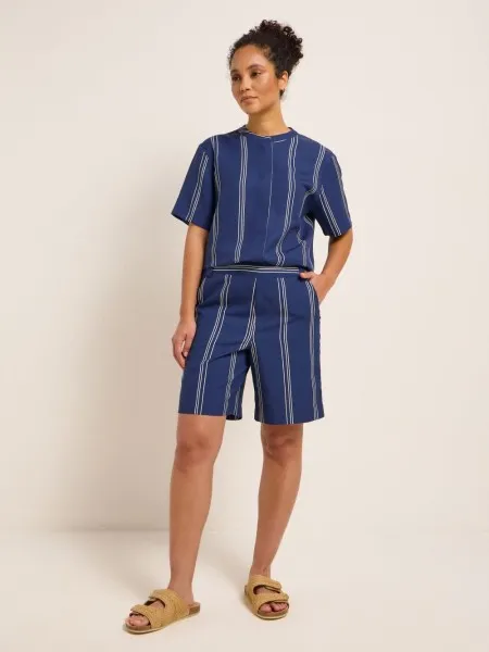 Lanius Damen Shorts print stripe night blue
