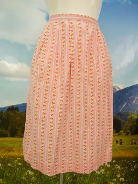 Mittellange Dirndlschürze Baumwolle rosa Streifen Knopf Dirndl Schürze TS2096