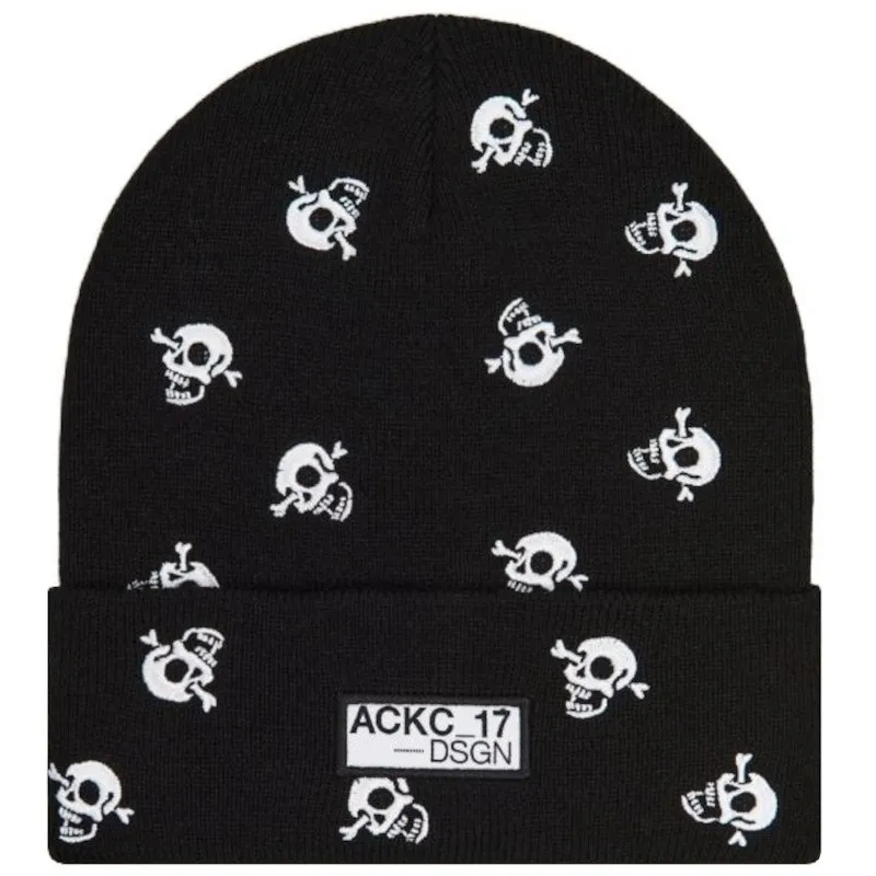 S-KULL WIP Mützen ➳ SKULL Coole Beanie-Mütze mit Krempe ➳ Schwarz