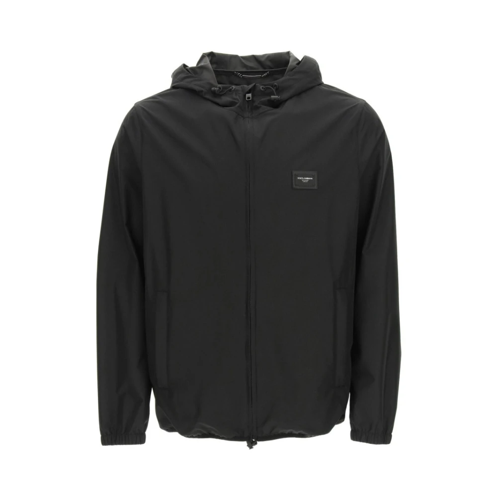 Schwarze Jacke mit Reißerschluss und Dolce Gabbana Plakette