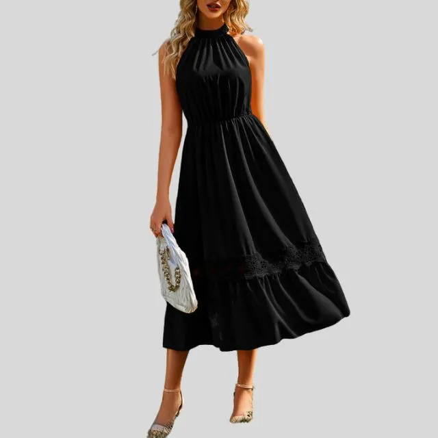 Sonnengelbes Spitzenkleid