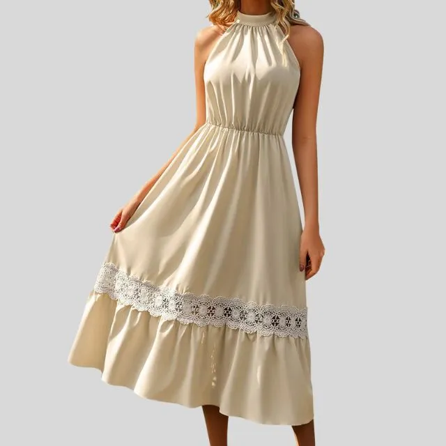 Sonnengelbes Spitzenkleid