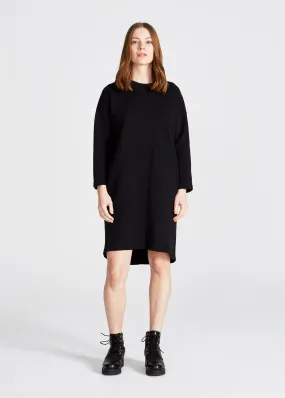 Sweatkleid HELEN aus Bio-Baumwolle - Black (Structure)