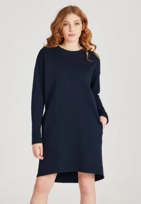 Sweatkleid JOSY aus Bio-Baumwolle - Midnight Blue (Structure)