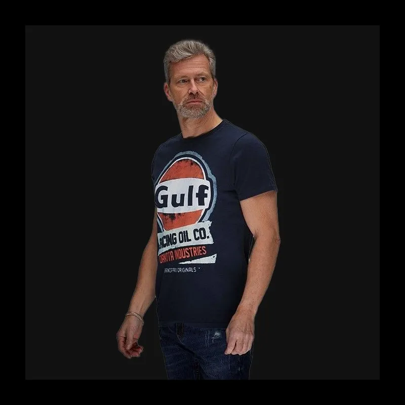 T-Shirt Gulf Oil Racing Marineblau - Herren
