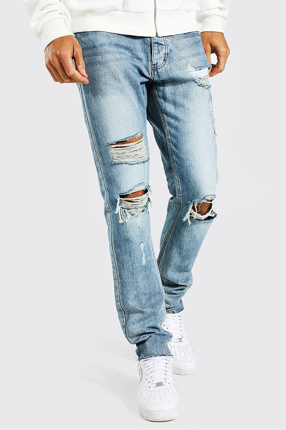Tall zerrissene Slim-Fit Jeans