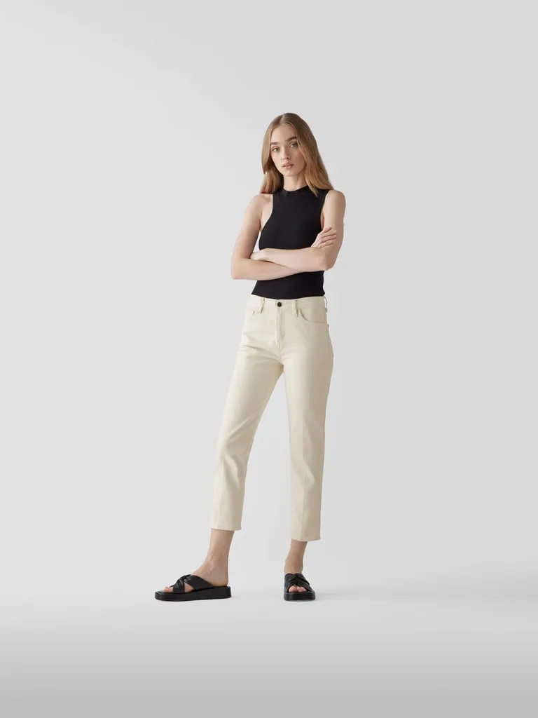 Theory High Waist Tapered Fit Jeans (ecru) online kaufen