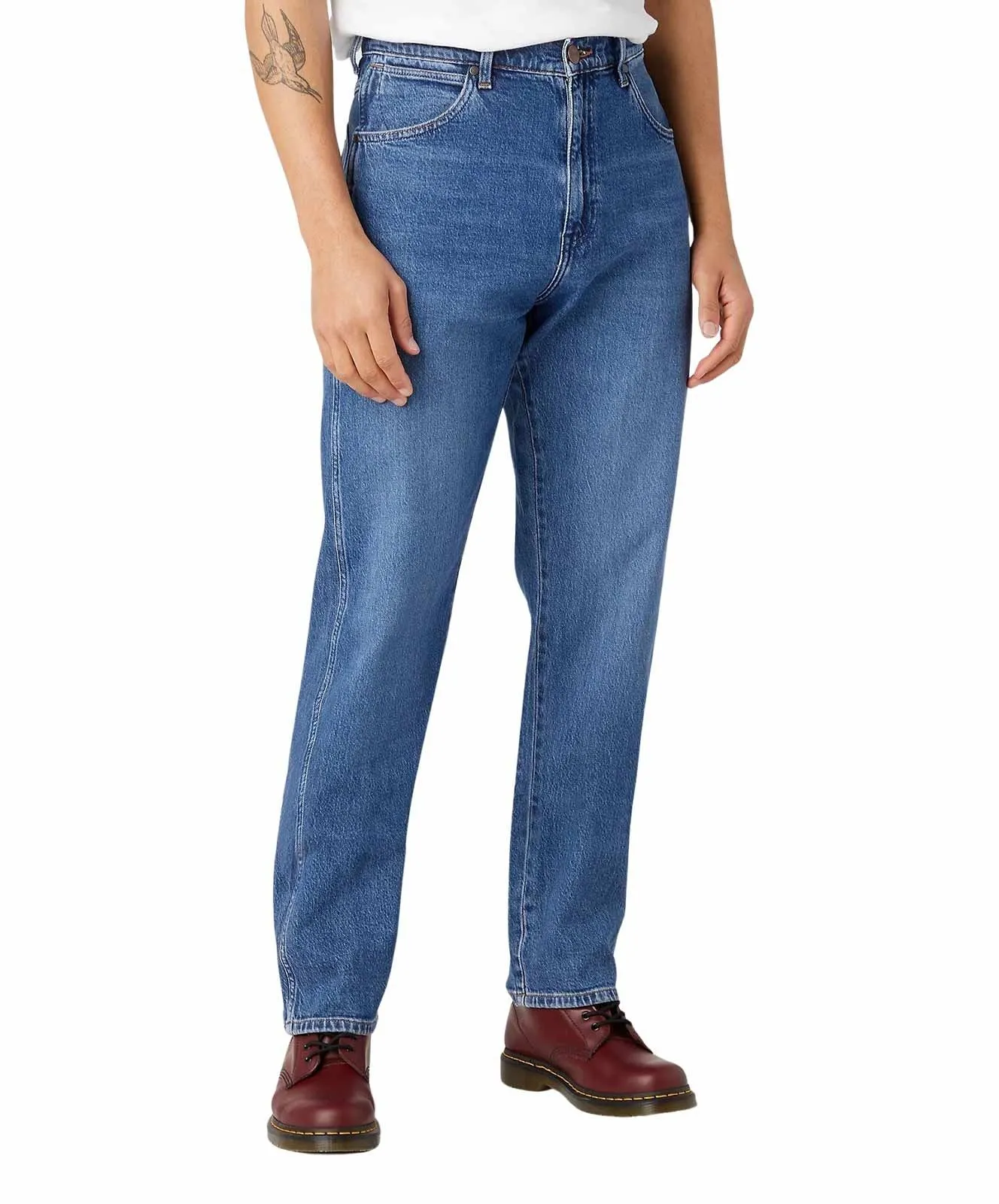 Wrangler Frontier Jeans Relaxed Fit in blauer Waschung