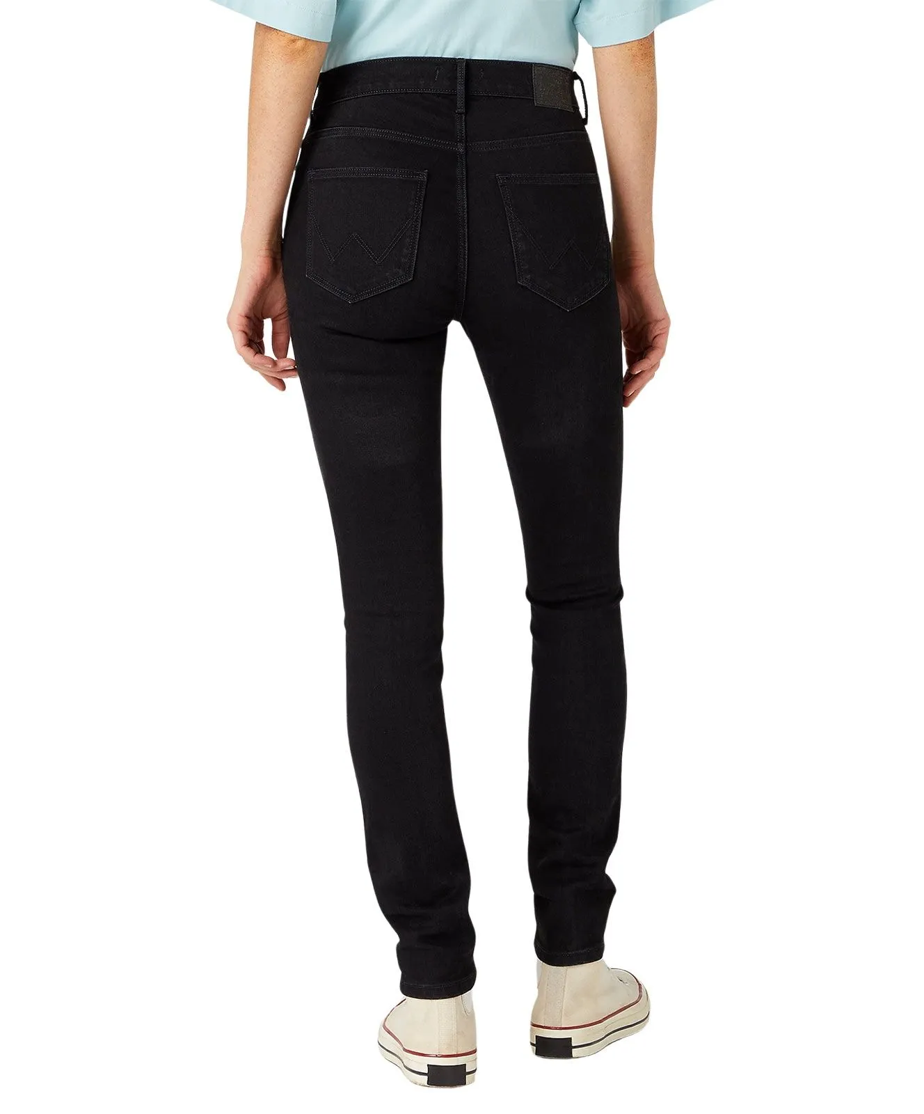 Wrangler Jeans Skinny Fit mit High Rise in Schwarz